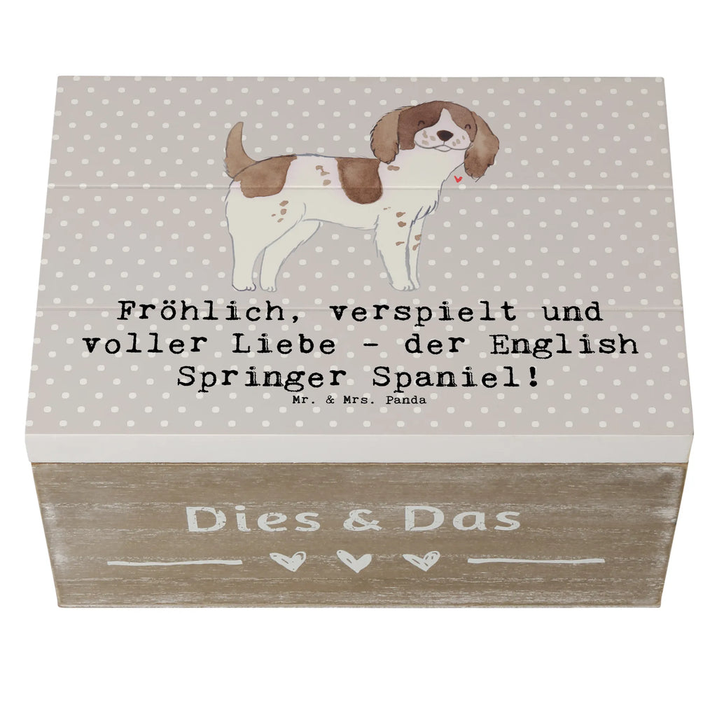 Wooden chest Fröhlich, verspielt und voller Liebe - der English Springer Spaniel! Holzkiste, Dekokiste, Kiste, Erinnerungsbox, Truhe, Schatulle, Erinnerungskiste, Geschenkdose, Schatzkiste, Geschenkbox, XXL, Aufbewahrungsbox, Hund, Hunderasse, Rassehund, Hundebesitzer, Geschenk, Tierfreund, Schenken, Welpe