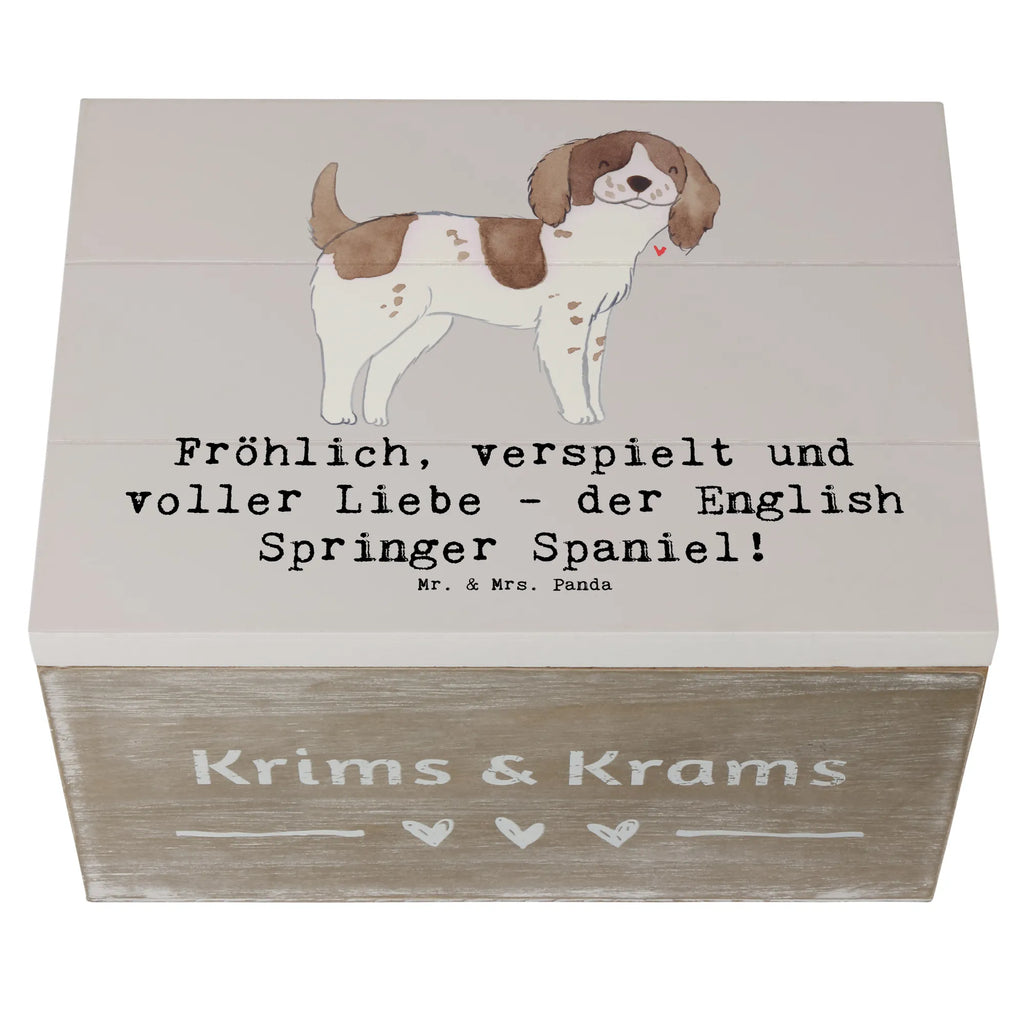 Wooden chest Fröhlich, verspielt und voller Liebe - der English Springer Spaniel! Holzkiste, Dekokiste, Kiste, Erinnerungsbox, Truhe, Schatulle, Erinnerungskiste, Geschenkdose, Schatzkiste, Geschenkbox, XXL, Aufbewahrungsbox, Hund, Hunderasse, Rassehund, Hundebesitzer, Geschenk, Tierfreund, Schenken, Welpe