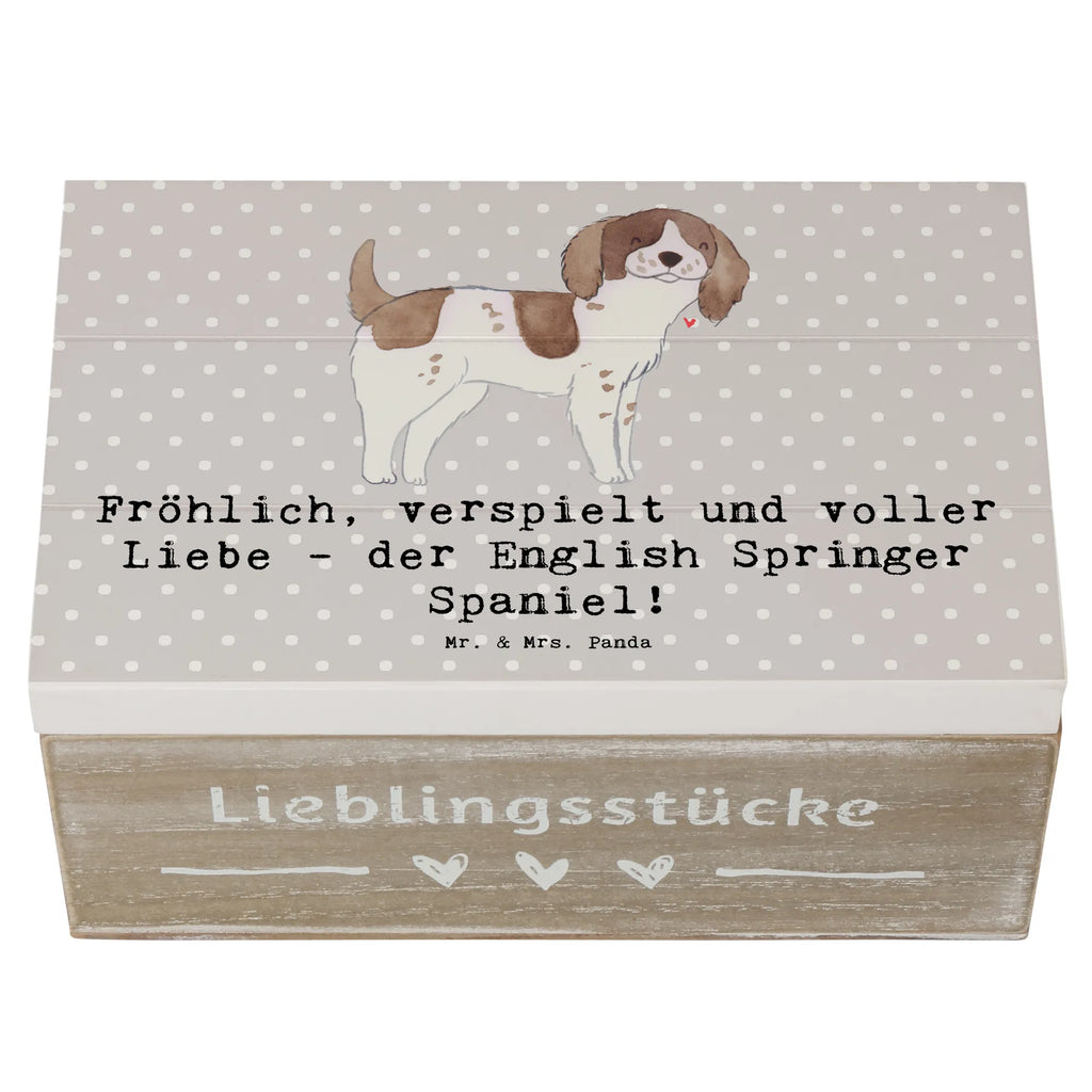 Wooden chest Fröhlich, verspielt und voller Liebe - der English Springer Spaniel! Holzkiste, Dekokiste, Kiste, Erinnerungsbox, Truhe, Schatulle, Erinnerungskiste, Geschenkdose, Schatzkiste, Geschenkbox, XXL, Aufbewahrungsbox, Hund, Hunderasse, Rassehund, Hundebesitzer, Geschenk, Tierfreund, Schenken, Welpe