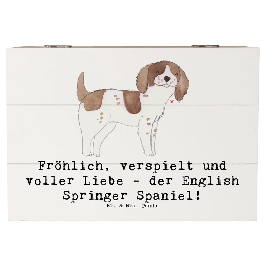 Wooden chest Fröhlich, verspielt und voller Liebe - der English Springer Spaniel! Holzkiste, Dekokiste, Kiste, Erinnerungsbox, Truhe, Schatulle, Erinnerungskiste, Geschenkdose, Schatzkiste, Geschenkbox, XXL, Aufbewahrungsbox, Hund, Hunderasse, Rassehund, Hundebesitzer, Geschenk, Tierfreund, Schenken, Welpe
