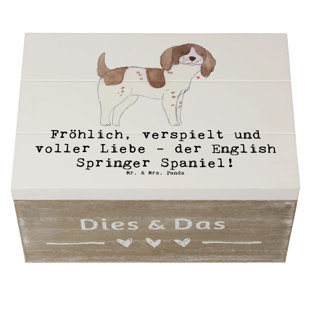 Wooden chest Fröhlich, verspielt und voller Liebe - der English Springer Spaniel! Holzkiste, Dekokiste, Kiste, Erinnerungsbox, Truhe, Schatulle, Erinnerungskiste, Geschenkdose, Schatzkiste, Geschenkbox, XXL, Aufbewahrungsbox, Hund, Hunderasse, Rassehund, Hundebesitzer, Geschenk, Tierfreund, Schenken, Welpe