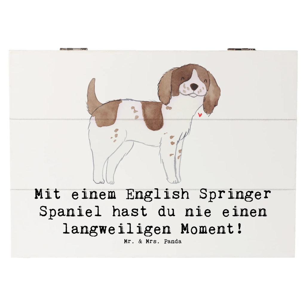Wooden chest Mit einem English Springer Spaniel hast du nie einen langweiligen Moment! Dekokiste, Erinnerungsbox, Geschenkbox, Holzkiste, XXL, Erinnerungskiste, Schatulle, Kiste, Geschenkdose, Schatzkiste, Aufbewahrungsbox, Truhe, Hund, Hunderasse, Rassehund, Hundebesitzer, Geschenk, Tierfreund, Schenken, Welpe