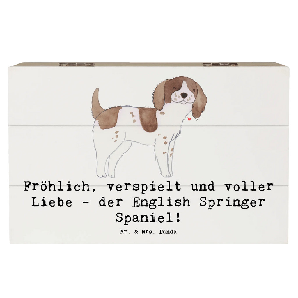 Wooden chest Fröhlich, verspielt und voller Liebe - der English Springer Spaniel! Holzkiste, Dekokiste, Kiste, Erinnerungsbox, Truhe, Schatulle, Erinnerungskiste, Geschenkdose, Schatzkiste, Geschenkbox, XXL, Aufbewahrungsbox, Hund, Hunderasse, Rassehund, Hundebesitzer, Geschenk, Tierfreund, Schenken, Welpe
