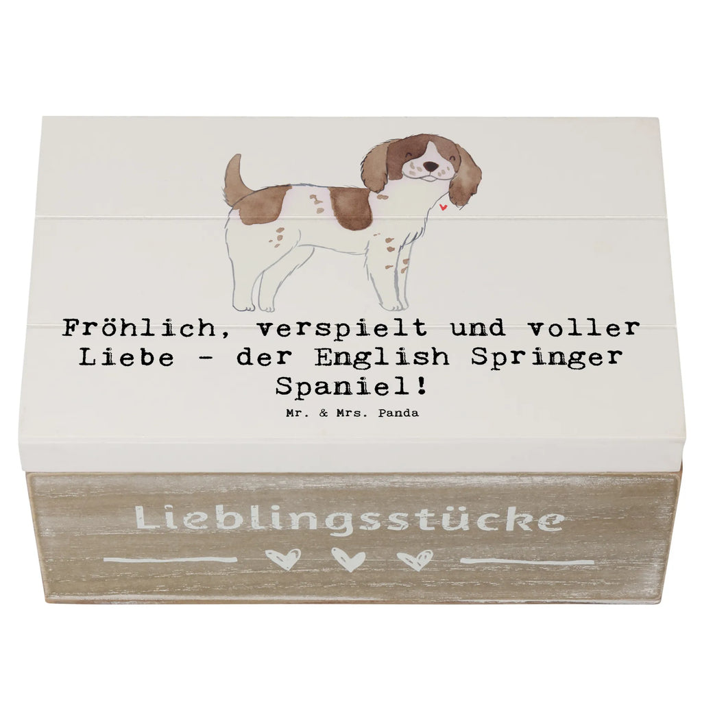 Wooden chest Fröhlich, verspielt und voller Liebe - der English Springer Spaniel! Holzkiste, Dekokiste, Kiste, Erinnerungsbox, Truhe, Schatulle, Erinnerungskiste, Geschenkdose, Schatzkiste, Geschenkbox, XXL, Aufbewahrungsbox, Hund, Hunderasse, Rassehund, Hundebesitzer, Geschenk, Tierfreund, Schenken, Welpe