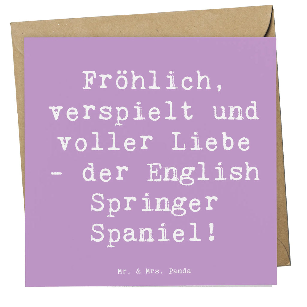 Deluxe Karte Spruch English Springer Spaniel Freude Glückwunschkarte, Grußkarte, Klappkarte, Hochwertige Klappkarte, Einladungskarte, Geburtstagskarte, Karte, Hochwertige Grußkarte, Hochzeitskarte, Hund, Hunderasse, Rassehund, Hundebesitzer, Geschenk, Tierfreund, Schenken, Welpe