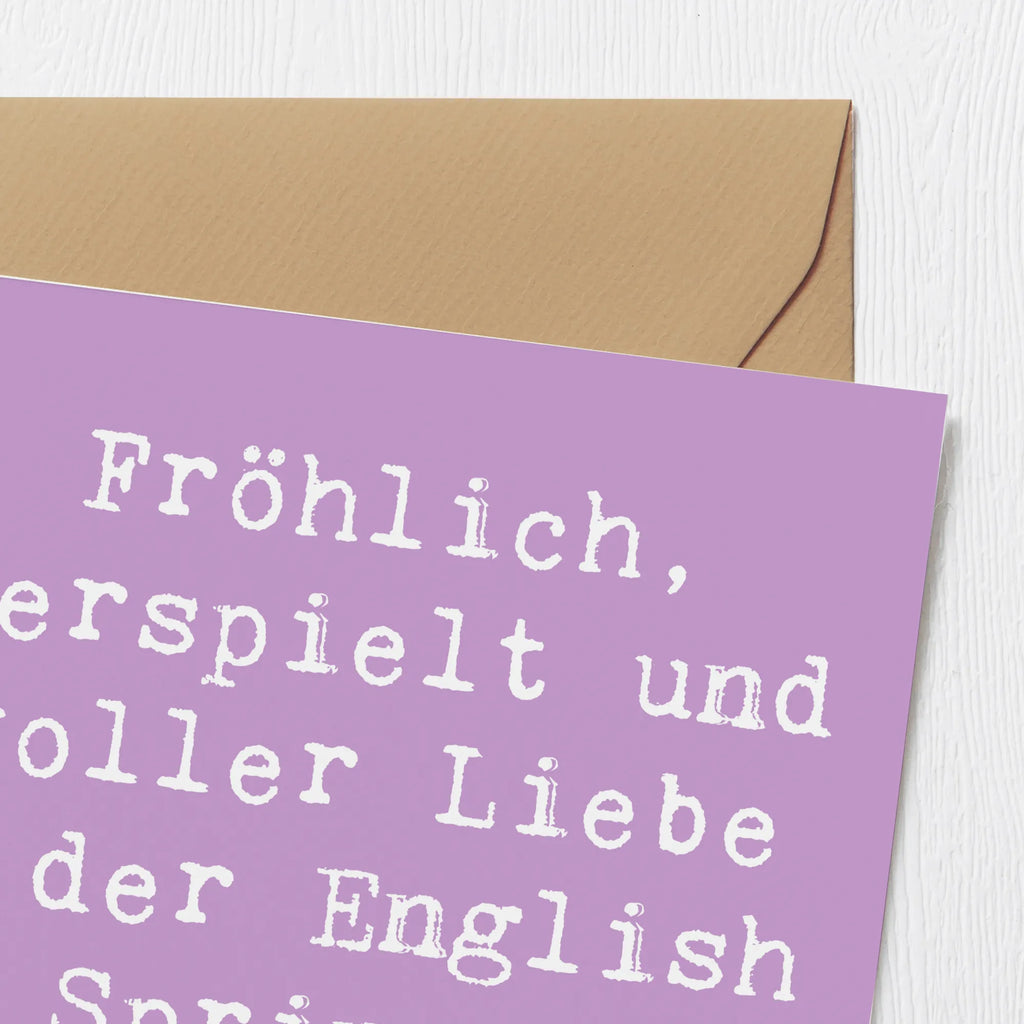 Deluxe Karte Spruch English Springer Spaniel Freude Glückwunschkarte, Grußkarte, Klappkarte, Hochwertige Klappkarte, Einladungskarte, Geburtstagskarte, Karte, Hochwertige Grußkarte, Hochzeitskarte, Hund, Hunderasse, Rassehund, Hundebesitzer, Geschenk, Tierfreund, Schenken, Welpe