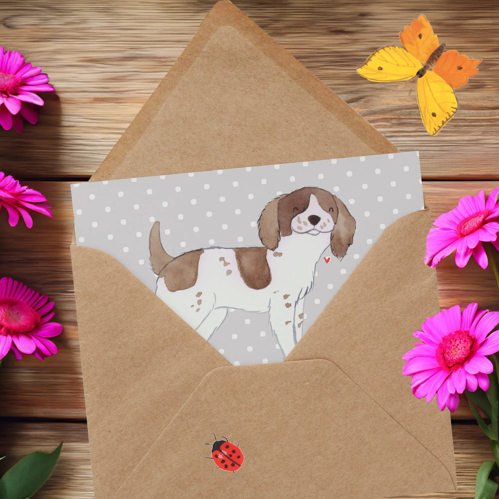 Deluxe Card English Springer Spaniels - charmante Begleiter mit endloser Energie! Klappkarte, Hochzeitskarte, Karte, Glückwunschkarte, Hochwertige Klappkarte, Einladungskarte, Geburtstagskarte, Hochwertige Grußkarte, Grußkarte, Hund, Hunderasse, Rassehund, Hundebesitzer, Geschenk, Tierfreund, Schenken, Welpe