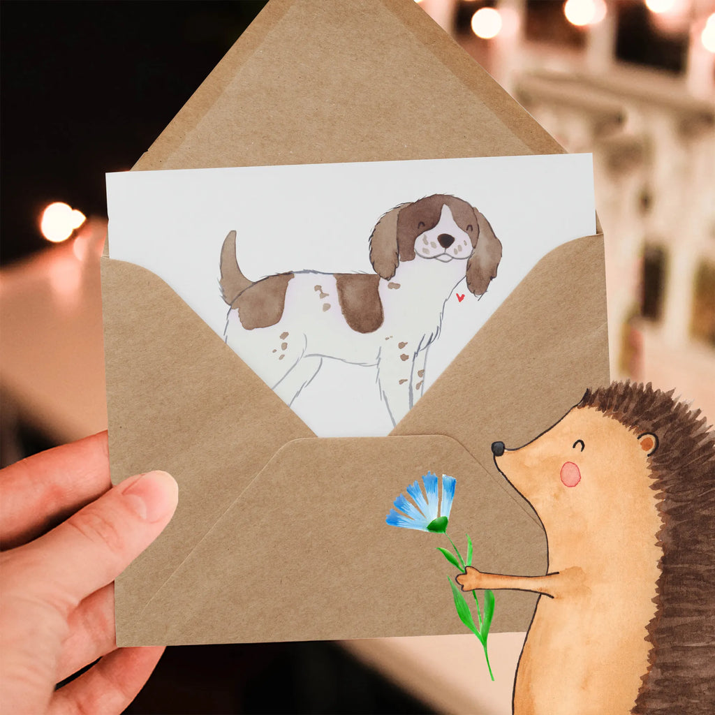 Deluxe Card English Springer Spaniels - charmante Begleiter mit endloser Energie! Klappkarte, Hochzeitskarte, Karte, Glückwunschkarte, Hochwertige Klappkarte, Einladungskarte, Geburtstagskarte, Hochwertige Grußkarte, Grußkarte, Hund, Hunderasse, Rassehund, Hundebesitzer, Geschenk, Tierfreund, Schenken, Welpe