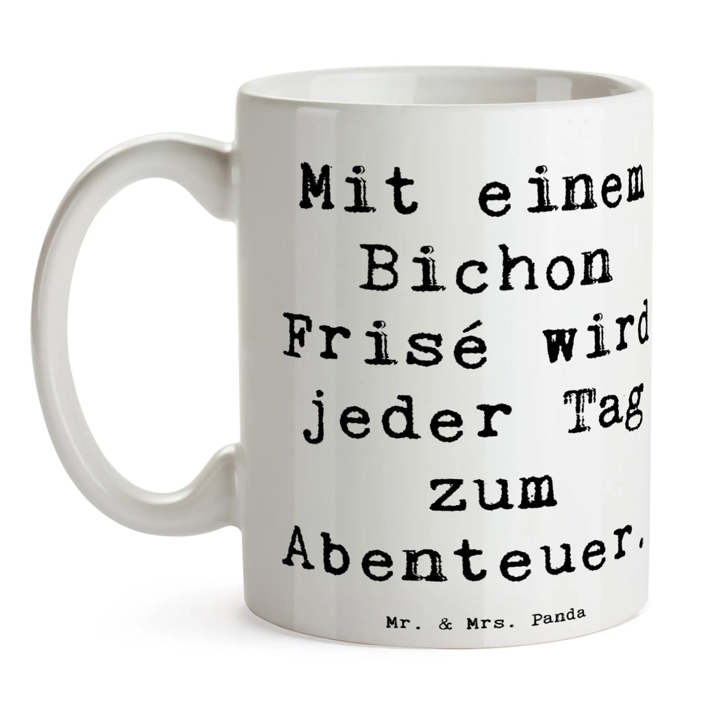 Tasse Spruch Mit einem Bichon Frisé wird jeder Tag zum Abenteuer. Teetasse, Bürotasse, Tasse mit Zitaten, Geschenktasse, Keramiktasse, Tasse, Kaffeetasse, Tasse mit Motiven, Porzellantasse, Hund, Hunderasse, Rassehund, Hundebesitzer, Geschenk, Tierfreund, Schenken, Welpe