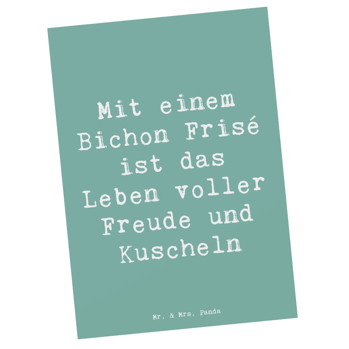 Postkarte Spruch Bichon Frisé Freude