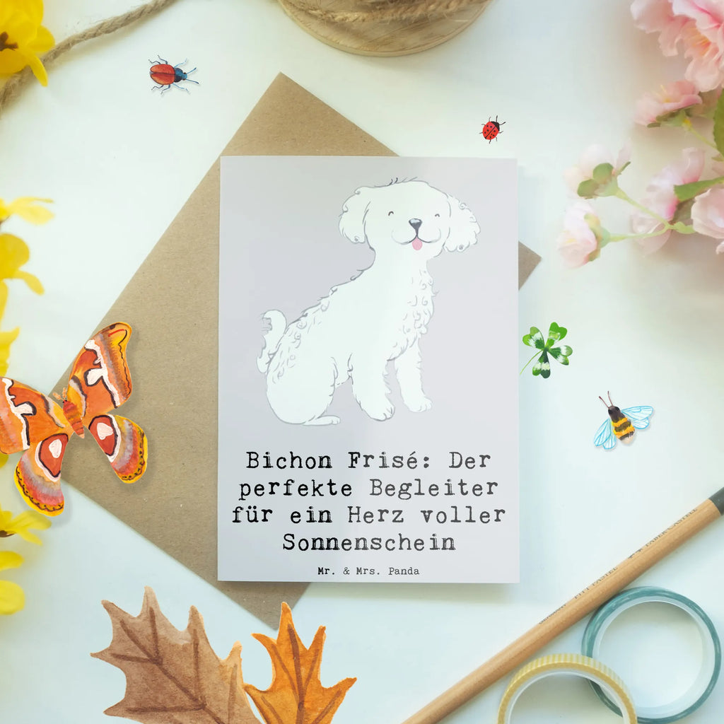Grußkarte Bichon Frisé Freude Karte, Ansichtskarten, Einladungskarte, Grußkarte, Klappkarte, Glückwunschkarte, Geburtstagskarte, Hochzeitskarte, Hund, Hunderasse, Rassehund, Hundebesitzer, Geschenk, Tierfreund, Schenken, Welpe