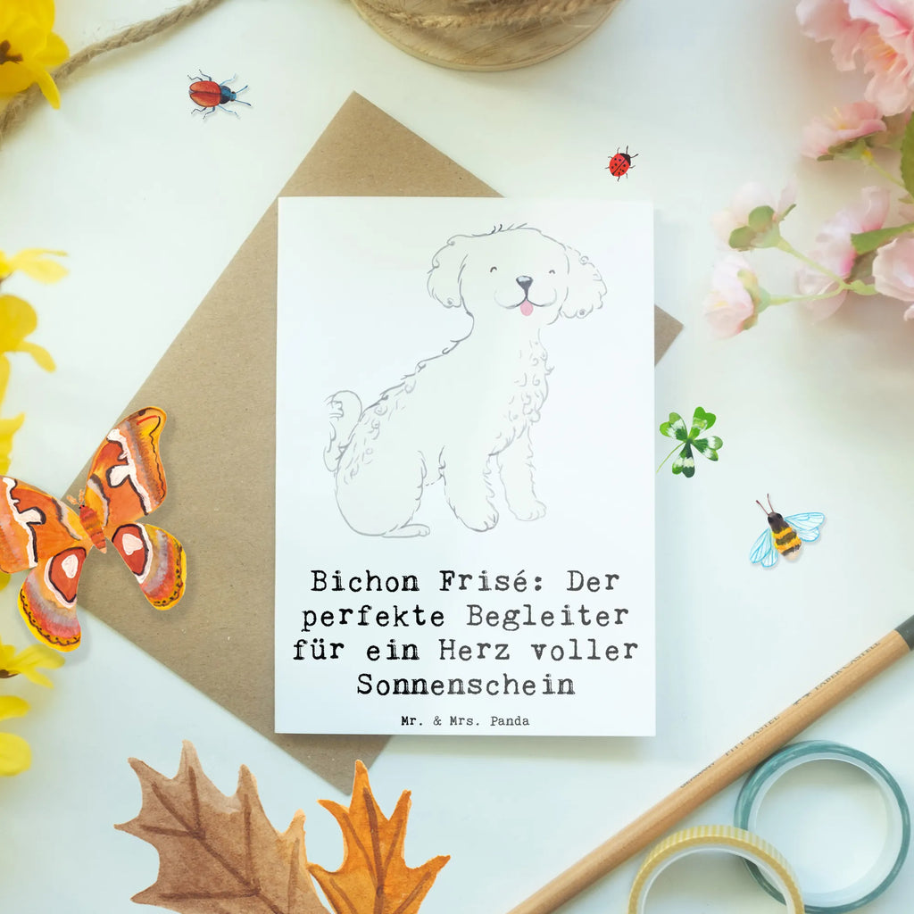 Grußkarte Bichon Frisé Freude Karte, Ansichtskarten, Einladungskarte, Grußkarte, Klappkarte, Glückwunschkarte, Geburtstagskarte, Hochzeitskarte, Hund, Hunderasse, Rassehund, Hundebesitzer, Geschenk, Tierfreund, Schenken, Welpe