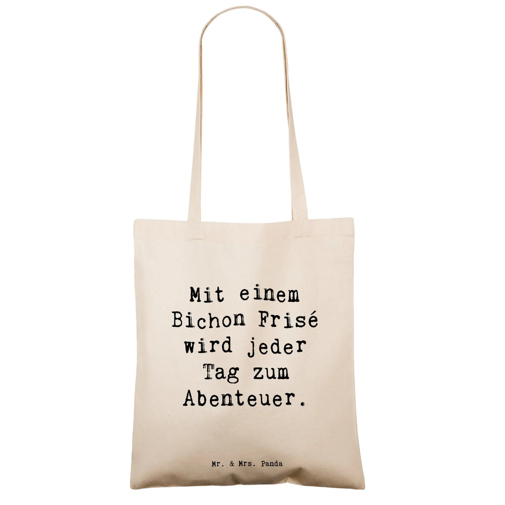 Tragetasche Spruch Mit einem Bichon Frisé wird jeder Tag zum Abenteuer. Einkaufstüte, Shopper, Jutetasche, Laptoptasche, Umhängetasche, Beuteltasche, Stofftasche, Einkaufstasche, Strandtasche, Schultertasche, Beutel, Jutebeutel, Tasche, Tragetasche, Stoffbeutel, Badetasche, Hund, Hunderasse, Rassehund, Hundebesitzer, Geschenk, Tierfreund, Schenken, Welpe