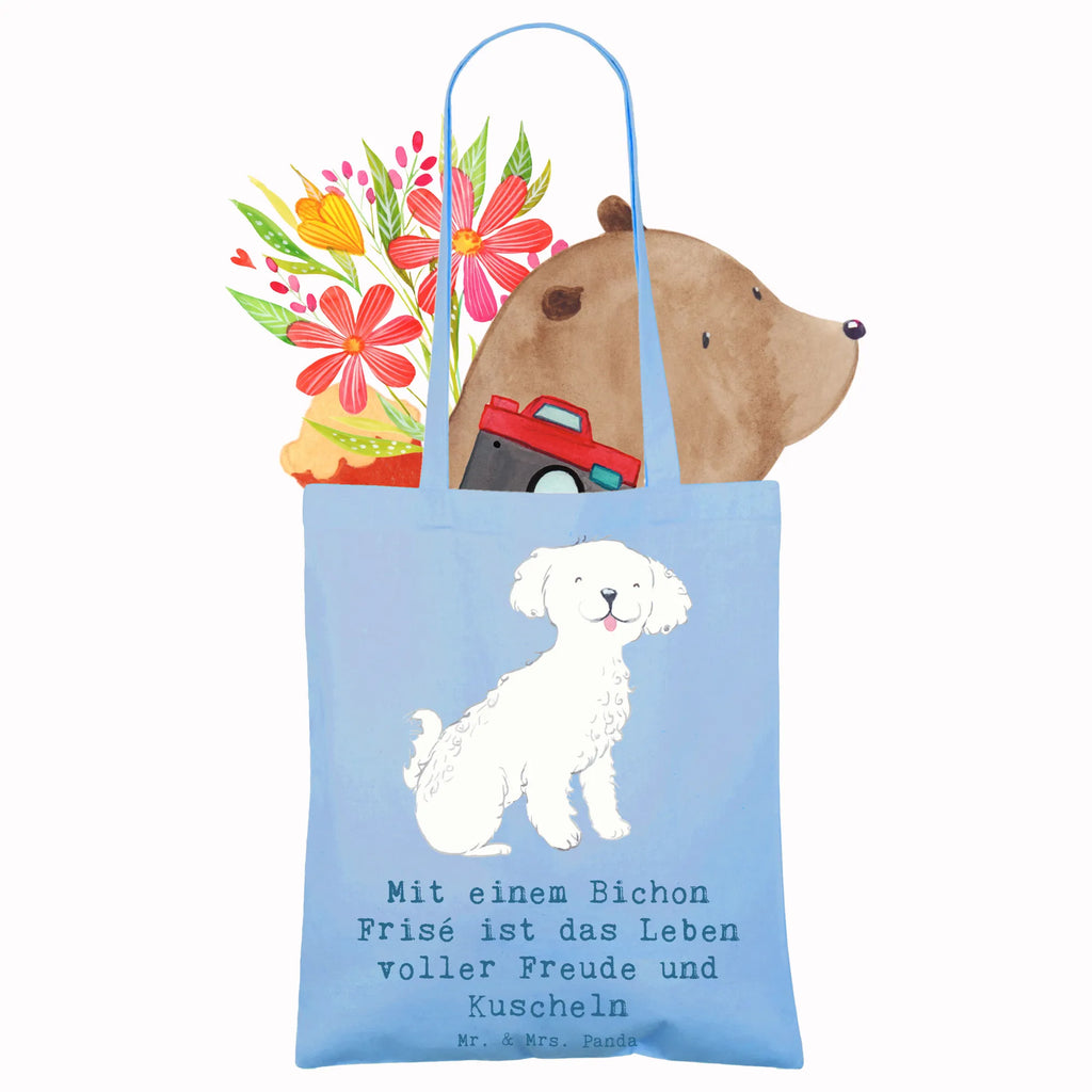 Tragetasche Bichon Frisé Freude Jutetasche, Jutebeutel, Tragetasche, Umhängetasche, Einkaufstüte, Shopper, Beuteltasche, Einkaufstasche, Strandtasche, Stoffbeutel, Badetasche, Stofftasche, Beutel, Tasche, Schultertasche, Laptoptasche, Hund, Hunderasse, Rassehund, Hundebesitzer, Geschenk, Tierfreund, Schenken, Welpe