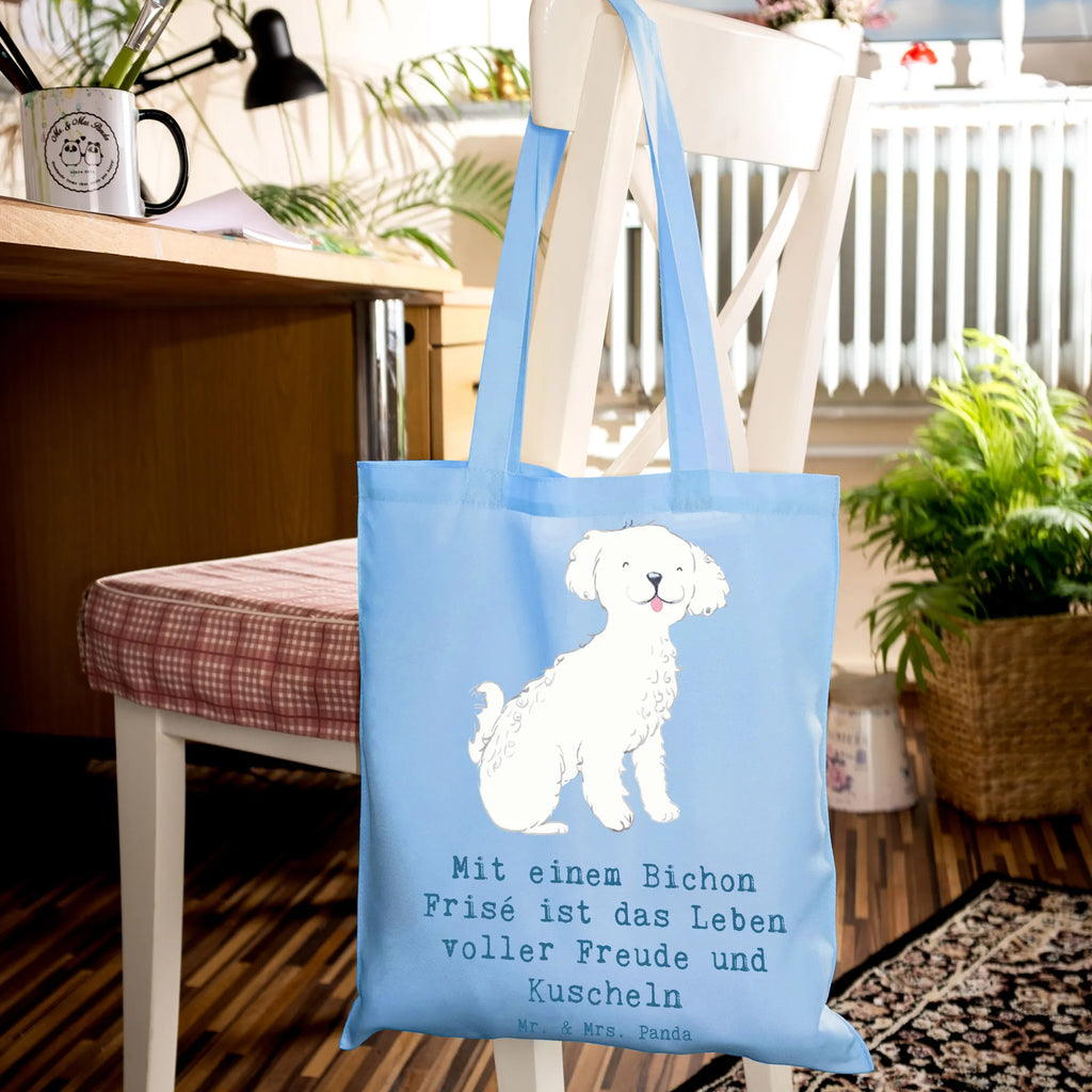 Tragetasche Bichon Frisé Freude Jutetasche, Jutebeutel, Tragetasche, Umhängetasche, Einkaufstüte, Shopper, Beuteltasche, Einkaufstasche, Strandtasche, Stoffbeutel, Badetasche, Stofftasche, Beutel, Tasche, Schultertasche, Laptoptasche, Hund, Hunderasse, Rassehund, Hundebesitzer, Geschenk, Tierfreund, Schenken, Welpe