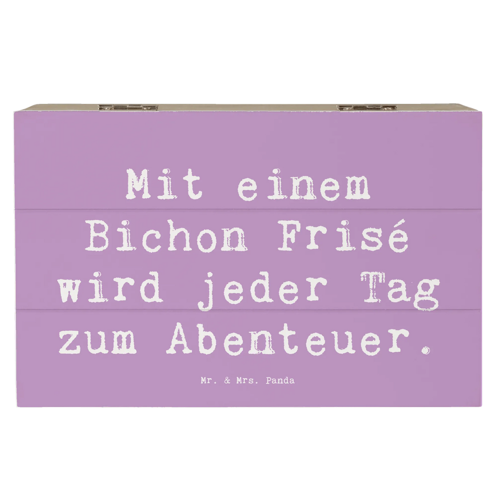Holzkiste Spruch Mit einem Bichon Frisé wird jeder Tag zum Abenteuer. Kiste, Geschenkbox, Erinnerungskiste, Erinnerungsbox, Aufbewahrungsbox, Dekokiste, Geschenkdose, Schatulle, Holzkiste, Schatzkiste, XXL, Truhe, Hund, Hunderasse, Rassehund, Hundebesitzer, Geschenk, Tierfreund, Schenken, Welpe