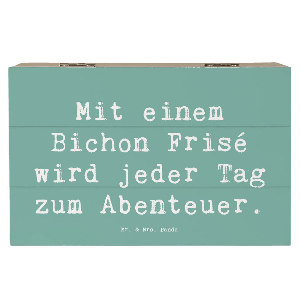 Holzkiste Spruch Mit einem Bichon Frisé wird jeder Tag zum Abenteuer. Kiste, Geschenkbox, Erinnerungskiste, Erinnerungsbox, Aufbewahrungsbox, Dekokiste, Geschenkdose, Schatulle, Holzkiste, Schatzkiste, XXL, Truhe, Hund, Hunderasse, Rassehund, Hundebesitzer, Geschenk, Tierfreund, Schenken, Welpe
