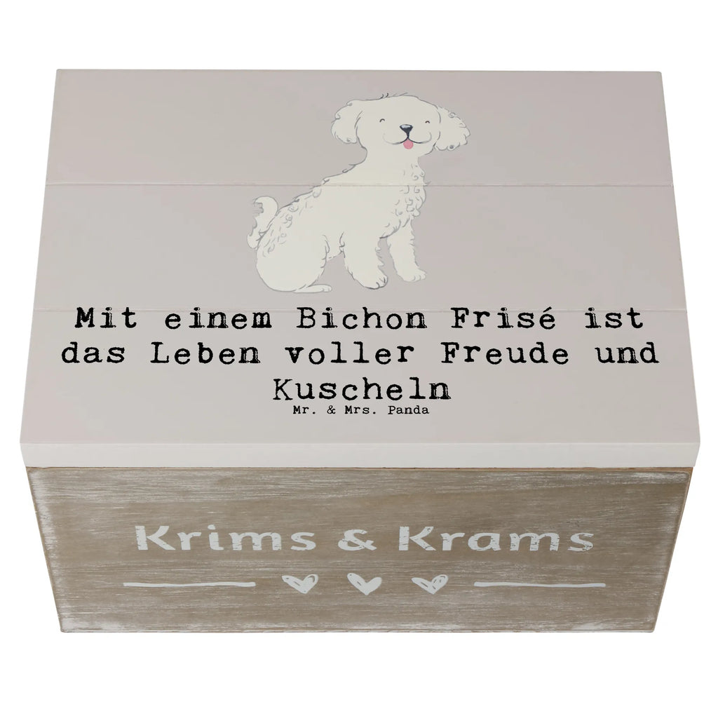 Holzkiste Bichon Frisé Freude Aufbewahrungsbox, Kiste, Truhe, Geschenkbox, XXL, Schatzkiste, Schatulle, Geschenkdose, Dekokiste, Holzkiste, Erinnerungsbox, Erinnerungskiste, Hund, Hunderasse, Rassehund, Hundebesitzer, Geschenk, Tierfreund, Schenken, Welpe