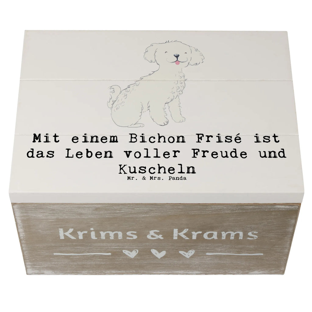Holzkiste Bichon Frisé Freude Aufbewahrungsbox, Kiste, Truhe, Geschenkbox, XXL, Schatzkiste, Schatulle, Geschenkdose, Dekokiste, Holzkiste, Erinnerungsbox, Erinnerungskiste, Hund, Hunderasse, Rassehund, Hundebesitzer, Geschenk, Tierfreund, Schenken, Welpe