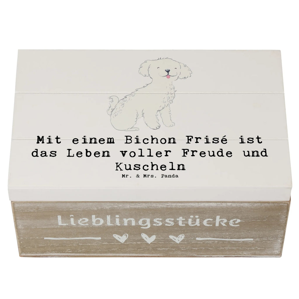 Holzkiste Bichon Frisé Freude Aufbewahrungsbox, Kiste, Truhe, Geschenkbox, XXL, Schatzkiste, Schatulle, Geschenkdose, Dekokiste, Holzkiste, Erinnerungsbox, Erinnerungskiste, Hund, Hunderasse, Rassehund, Hundebesitzer, Geschenk, Tierfreund, Schenken, Welpe