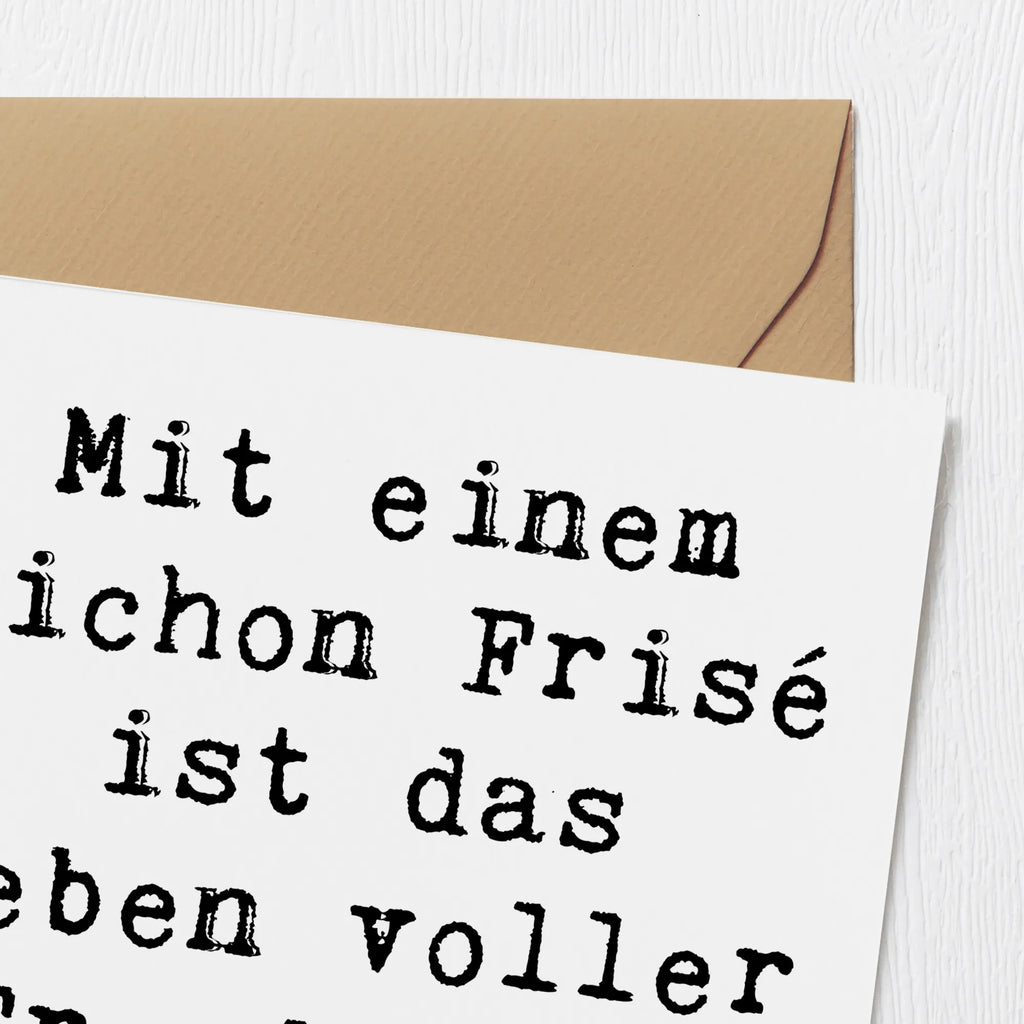 Deluxe Karte Spruch Bichon Frisé Freude Hochwertige Grußkarte, Klappkarte, Hochwertige Klappkarte, Karte, Einladungskarte, Glückwunschkarte, Geburtstagskarte, Hochzeitskarte, Grußkarte, Hund, Hunderasse, Rassehund, Hundebesitzer, Geschenk, Tierfreund, Schenken, Welpe