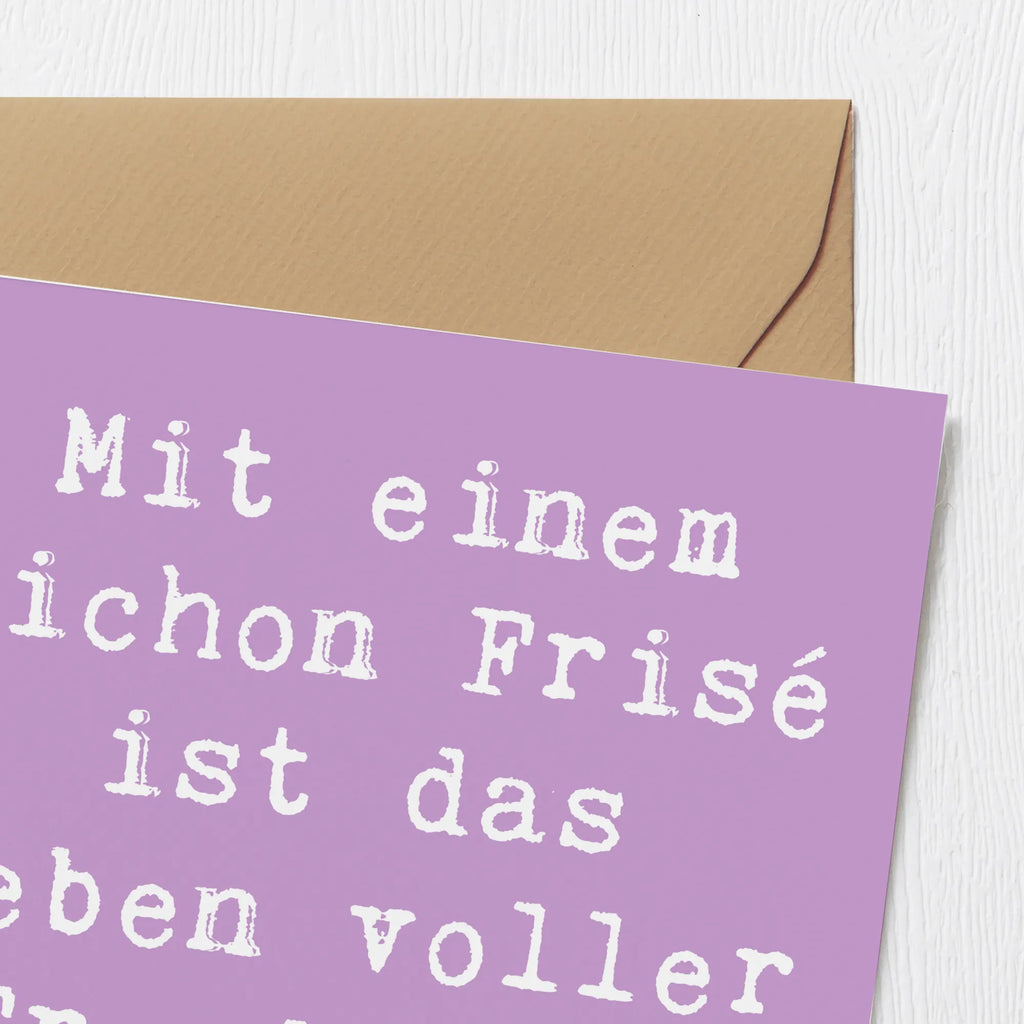 Deluxe Karte Spruch Bichon Frisé Freude Hochwertige Grußkarte, Klappkarte, Hochwertige Klappkarte, Karte, Einladungskarte, Glückwunschkarte, Geburtstagskarte, Hochzeitskarte, Grußkarte, Hund, Hunderasse, Rassehund, Hundebesitzer, Geschenk, Tierfreund, Schenken, Welpe