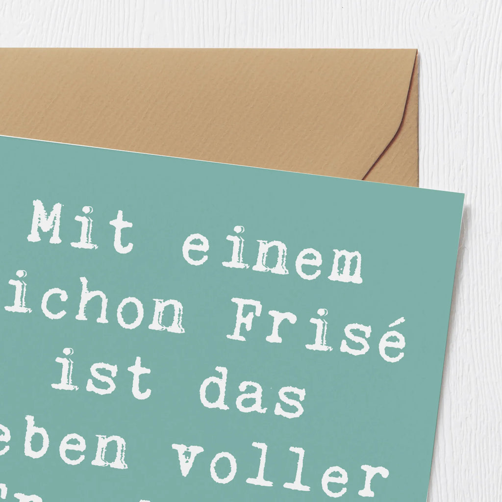Deluxe Karte Spruch Bichon Frisé Freude Hochwertige Grußkarte, Klappkarte, Hochwertige Klappkarte, Karte, Einladungskarte, Glückwunschkarte, Geburtstagskarte, Hochzeitskarte, Grußkarte, Hund, Hunderasse, Rassehund, Hundebesitzer, Geschenk, Tierfreund, Schenken, Welpe