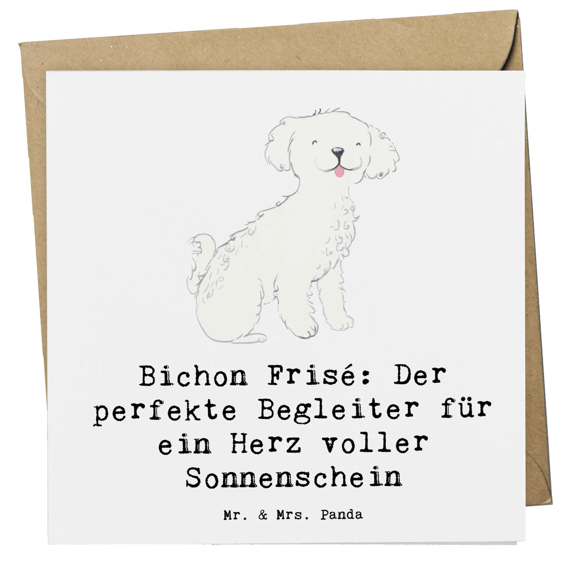Deluxe Karte Bichon Frisé Freude faltkarte, Grußkarte, anlasskarte, doppelkarte, Klappkarte, Glückwunschkarte, Geschenk, Schenken, Hund, Hunderasse, Rassehund, Hundebesitzer, Tierfreund, Welpe