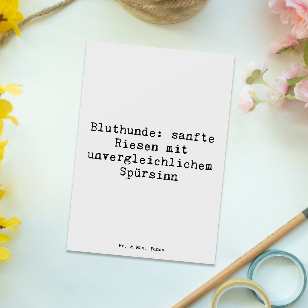 Postcard Saying Bluthunde: sanfte Riesen mit unvergleichlichem Spürsinn Geschenkkarte, Ansichtskarten, Einladung, Postkarte, Karte, Ansichtskarte, Geburtstagskarte, Einladung Geburtstag, Einladungskarten Geburtstag, Einladungskarte, Dankeskarte, Grußkarte, Hund, Hunderasse, Rassehund, Hundebesitzer, Geschenk, Tierfreund, Schenken, Welpe