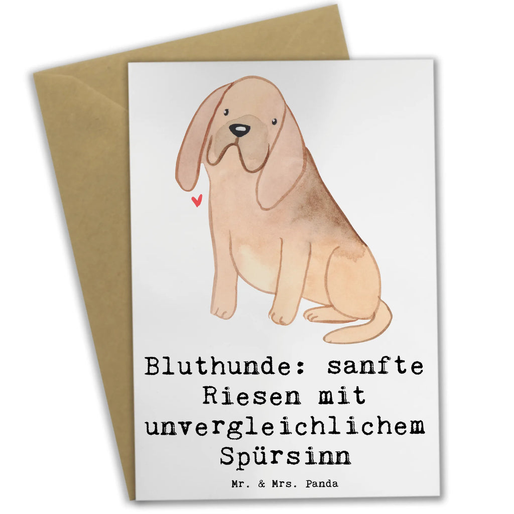Greetings card Bluthunde: sanfte Riesen mit unvergleichlichem Spürsinn Grußkarte, Hochzeitskarte, Geburtstagskarte, Karte, Ansichtskarten, Einladungskarte, Glückwunschkarte, Klappkarte, Hund, Hunderasse, Rassehund, Hundebesitzer, Geschenk, Tierfreund, Schenken, Welpe