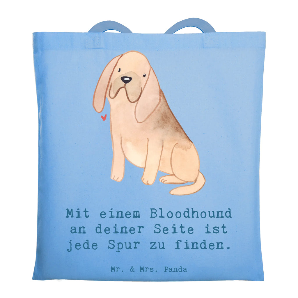 Tote bag Mit einem Bloodhound an deiner Seite ist jede Spur zu finden. Shopper, Stoffbeutel, Beutel, Einkaufstüte, Beuteltasche, Einkaufstasche, Laptoptasche, Badetasche, Tragetasche, Tasche, Jutebeutel, Umhängetasche, Schultertasche, Jutetasche, Stofftasche, Strandtasche, Hund, Hunderasse, Rassehund, Hundebesitzer, Geschenk, Tierfreund, Schenken, Welpe