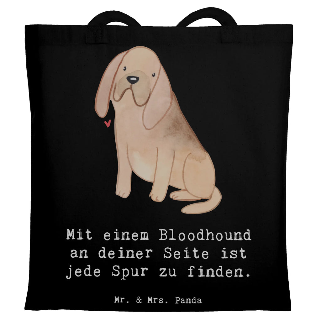 Tote bag Mit einem Bloodhound an deiner Seite ist jede Spur zu finden. Shopper, Stoffbeutel, Beutel, Einkaufstüte, Beuteltasche, Einkaufstasche, Laptoptasche, Badetasche, Tragetasche, Tasche, Jutebeutel, Umhängetasche, Schultertasche, Jutetasche, Stofftasche, Strandtasche, Hund, Hunderasse, Rassehund, Hundebesitzer, Geschenk, Tierfreund, Schenken, Welpe