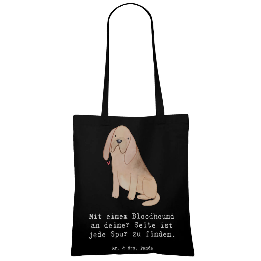 Tote bag Mit einem Bloodhound an deiner Seite ist jede Spur zu finden. Shopper, Stoffbeutel, Beutel, Einkaufstüte, Beuteltasche, Einkaufstasche, Laptoptasche, Badetasche, Tragetasche, Tasche, Jutebeutel, Umhängetasche, Schultertasche, Jutetasche, Stofftasche, Strandtasche, Hund, Hunderasse, Rassehund, Hundebesitzer, Geschenk, Tierfreund, Schenken, Welpe