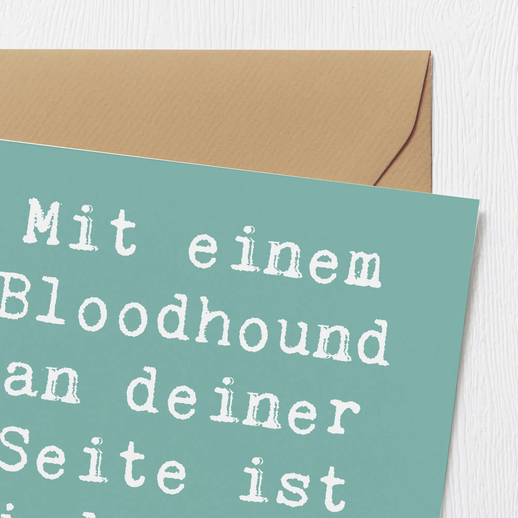 Deluxe Karte Spruch Bloodhound Spur Grußkarte, Geburtstagskarte, Klappkarte, Karte, Hochwertige Grußkarte, Glückwunschkarte, Hochzeitskarte, Hochwertige Klappkarte, Einladungskarte, Hund, Hunderasse, Rassehund, Hundebesitzer, Geschenk, Tierfreund, Schenken, Welpe