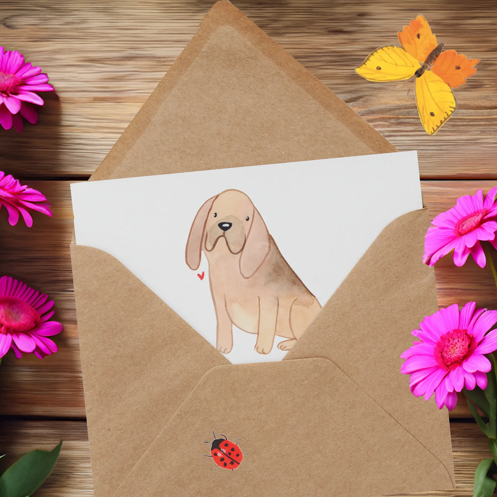 Deluxe Karte Bluthunde Einladungskarte, Karte, Glückwunschkarte, Geburtstagskarte, Grußkarte, Hochwertige Grußkarte, Hochzeitskarte, Klappkarte, Hochwertige Klappkarte, Hund, Hunderasse, Rassehund, Hundebesitzer, Geschenk, Tierfreund, Schenken, Welpe