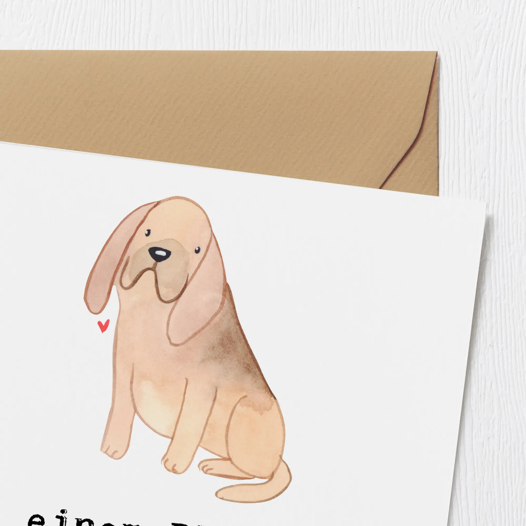 Deluxe Karte Bloodhound Spur Geburtstagskarte, Hochwertige Grußkarte, Hochzeitskarte, Karte, Grußkarte, Klappkarte, Einladungskarte, Hochwertige Klappkarte, Glückwunschkarte, Hund, Hunderasse, Rassehund, Hundebesitzer, Geschenk, Tierfreund, Schenken, Welpe