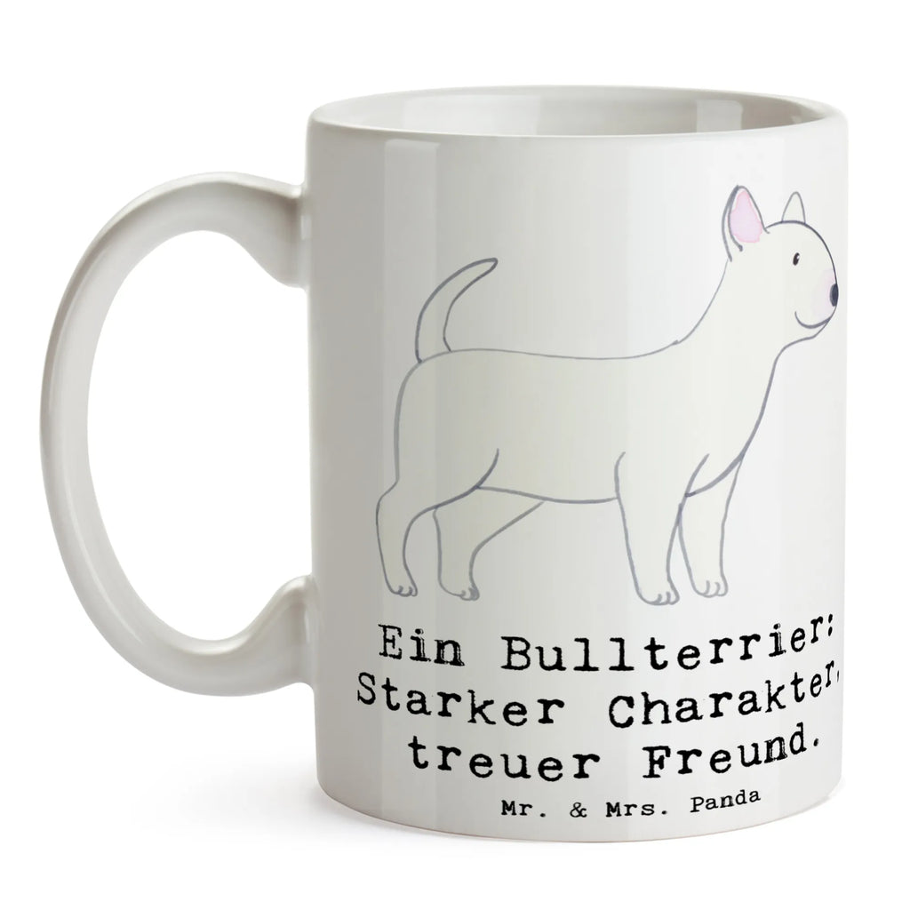 Mug Ein Bullterrier: Starker Charakter, treuer Freund. Keramiktasse, Tasse mit Zitaten, Teetasse, Porzellantasse, Kaffeetasse, Tasse mit Motiven, Tasse, Bürotasse, Geschenktasse, Hund, Hunderasse, Rassehund, Hundebesitzer, Geschenk, Tierfreund, Schenken, Welpe