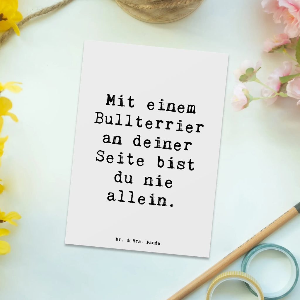 Postkarte Spruch Bullterrier Begleiter Dankeskarte, Geschenkkarte, Ansichtskarten, Einladungskarte, Karte, Grußkarte, Einladung Geburtstag, Postkarte, Ansichtskarte, Einladung, Geburtstagskarte, Einladungskarten Geburtstag, Hund, Hunderasse, Rassehund, Hundebesitzer, Geschenk, Tierfreund, Schenken, Welpe
