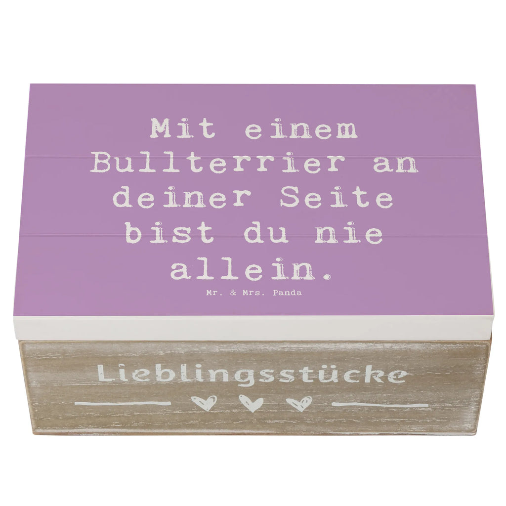 Wooden chest Saying Mit einem Bullterrier an deiner Seite bist du nie allein. Holzkiste, XXL, Aufbewahrungsbox, Geschenkdose, Kiste, Erinnerungskiste, Geschenkbox, Schatulle, Dekokiste, Schatzkiste, Truhe, Erinnerungsbox, Hund, Hunderasse, Rassehund, Hundebesitzer, Geschenk, Tierfreund, Schenken, Welpe