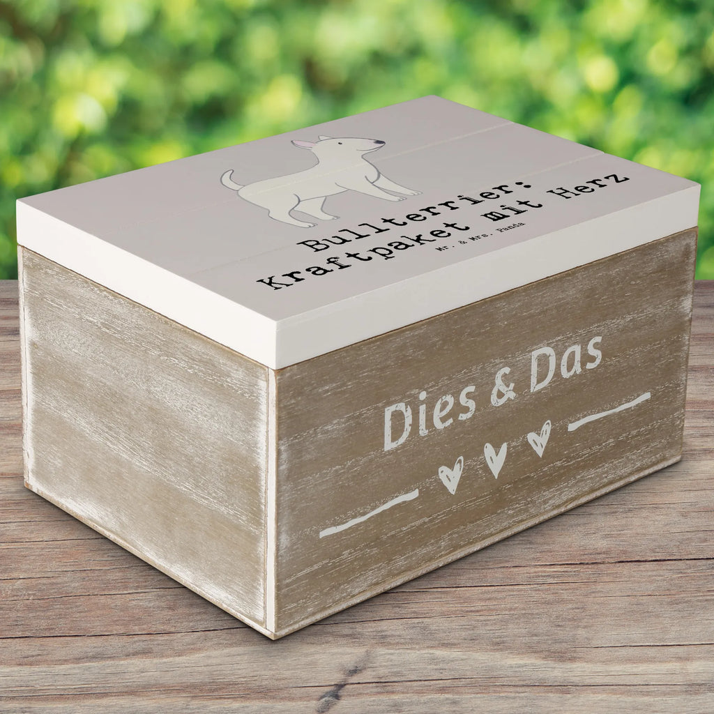 Wooden chest Bullterrier: Kraftpaket mit Herz Dekokiste, Holzkiste, Erinnerungsbox, Geschenkdose, Geschenkbox, Aufbewahrungsbox, Erinnerungskiste, Schatzkiste, XXL, Kiste, Truhe, Schatulle, Hund, Hunderasse, Rassehund, Hundebesitzer, Geschenk, Tierfreund, Schenken, Welpe