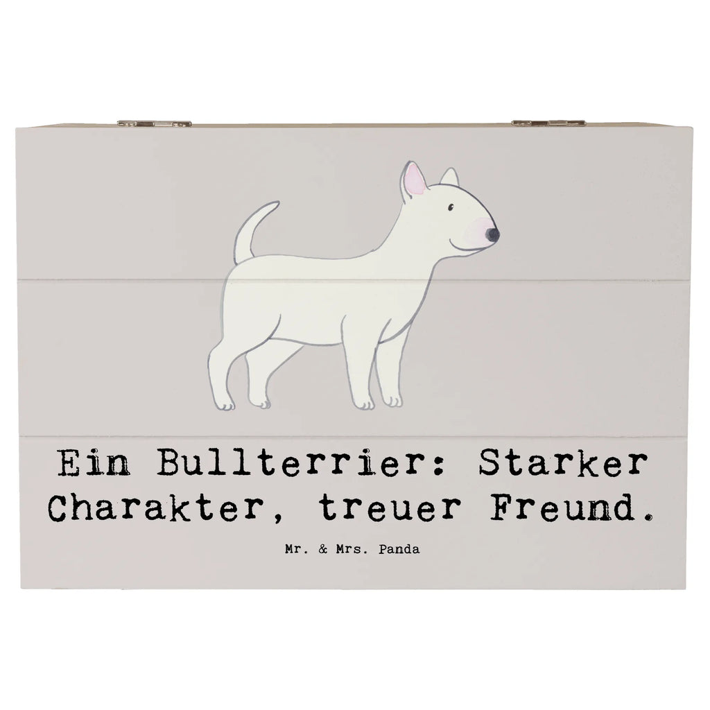Wooden chest Ein Bullterrier: Starker Charakter, treuer Freund. Schatulle, Aufbewahrungsbox, Schatzkiste, Erinnerungsbox, Truhe, Erinnerungskiste, Dekokiste, Kiste, Holzkiste, Geschenkdose, Geschenkbox, XXL, Hund, Hunderasse, Rassehund, Hundebesitzer, Geschenk, Tierfreund, Schenken, Welpe