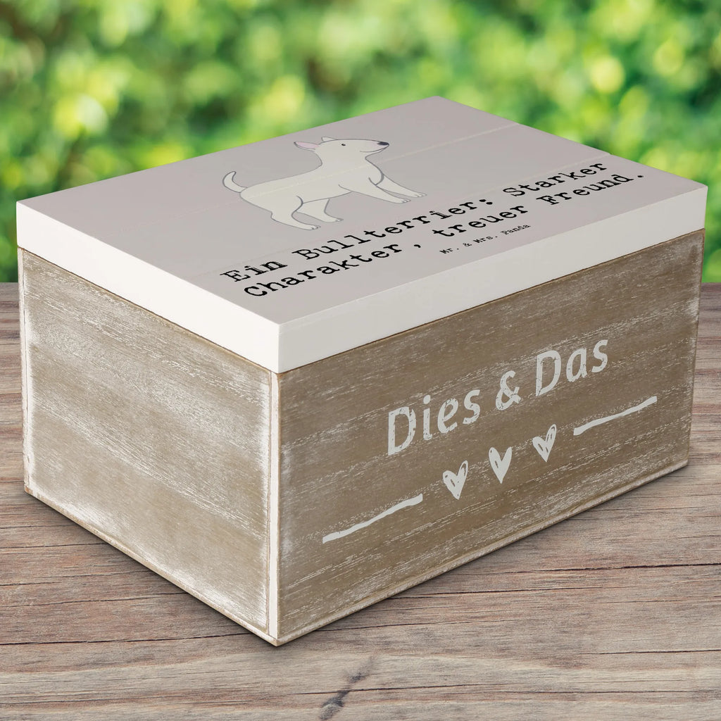 Wooden chest Ein Bullterrier: Starker Charakter, treuer Freund. Schatulle, Aufbewahrungsbox, Schatzkiste, Erinnerungsbox, Truhe, Erinnerungskiste, Dekokiste, Kiste, Holzkiste, Geschenkdose, Geschenkbox, XXL, Hund, Hunderasse, Rassehund, Hundebesitzer, Geschenk, Tierfreund, Schenken, Welpe