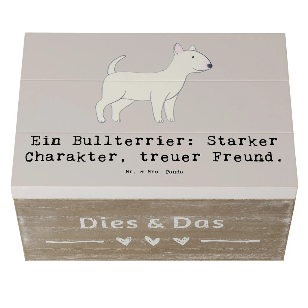 Wooden chest Ein Bullterrier: Starker Charakter, treuer Freund. Schatulle, Aufbewahrungsbox, Schatzkiste, Erinnerungsbox, Truhe, Erinnerungskiste, Dekokiste, Kiste, Holzkiste, Geschenkdose, Geschenkbox, XXL, Hund, Hunderasse, Rassehund, Hundebesitzer, Geschenk, Tierfreund, Schenken, Welpe
