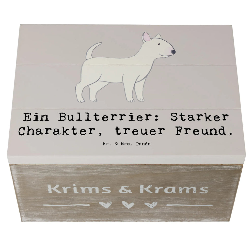 Wooden chest Ein Bullterrier: Starker Charakter, treuer Freund. Schatulle, Aufbewahrungsbox, Schatzkiste, Erinnerungsbox, Truhe, Erinnerungskiste, Dekokiste, Kiste, Holzkiste, Geschenkdose, Geschenkbox, XXL, Hund, Hunderasse, Rassehund, Hundebesitzer, Geschenk, Tierfreund, Schenken, Welpe