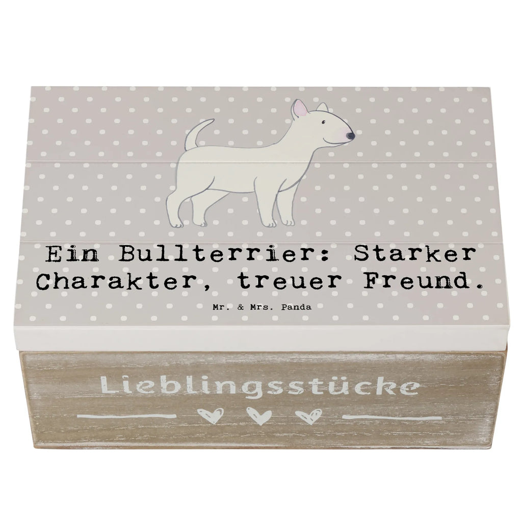 Wooden chest Ein Bullterrier: Starker Charakter, treuer Freund. Schatulle, Aufbewahrungsbox, Schatzkiste, Erinnerungsbox, Truhe, Erinnerungskiste, Dekokiste, Kiste, Holzkiste, Geschenkdose, Geschenkbox, XXL, Hund, Hunderasse, Rassehund, Hundebesitzer, Geschenk, Tierfreund, Schenken, Welpe