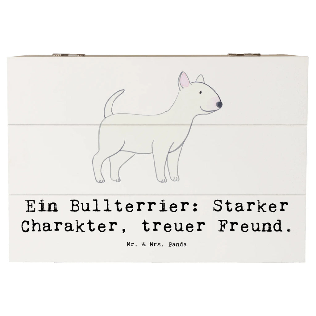 Wooden chest Ein Bullterrier: Starker Charakter, treuer Freund. Schatulle, Aufbewahrungsbox, Schatzkiste, Erinnerungsbox, Truhe, Erinnerungskiste, Dekokiste, Kiste, Holzkiste, Geschenkdose, Geschenkbox, XXL, Hund, Hunderasse, Rassehund, Hundebesitzer, Geschenk, Tierfreund, Schenken, Welpe