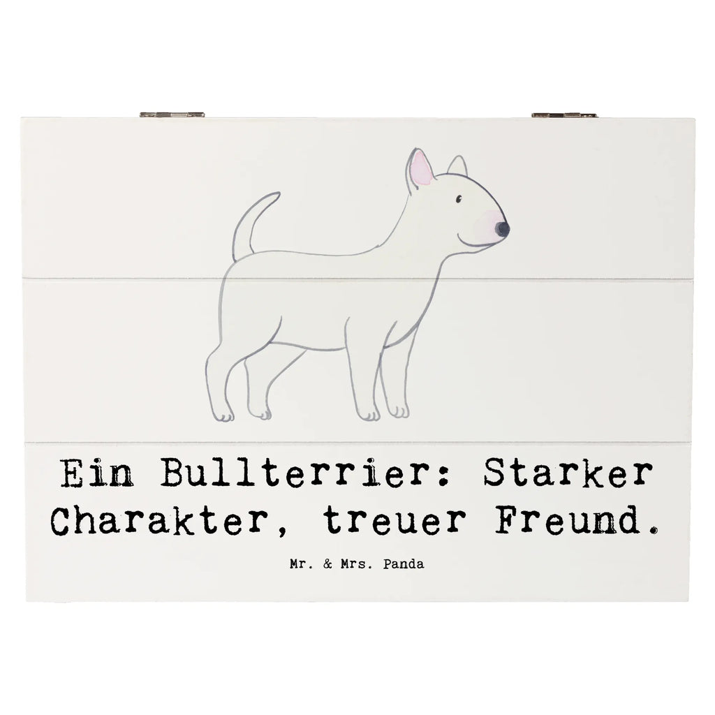Wooden chest Ein Bullterrier: Starker Charakter, treuer Freund. Schatulle, Aufbewahrungsbox, Schatzkiste, Erinnerungsbox, Truhe, Erinnerungskiste, Dekokiste, Kiste, Holzkiste, Geschenkdose, Geschenkbox, XXL, Hund, Hunderasse, Rassehund, Hundebesitzer, Geschenk, Tierfreund, Schenken, Welpe
