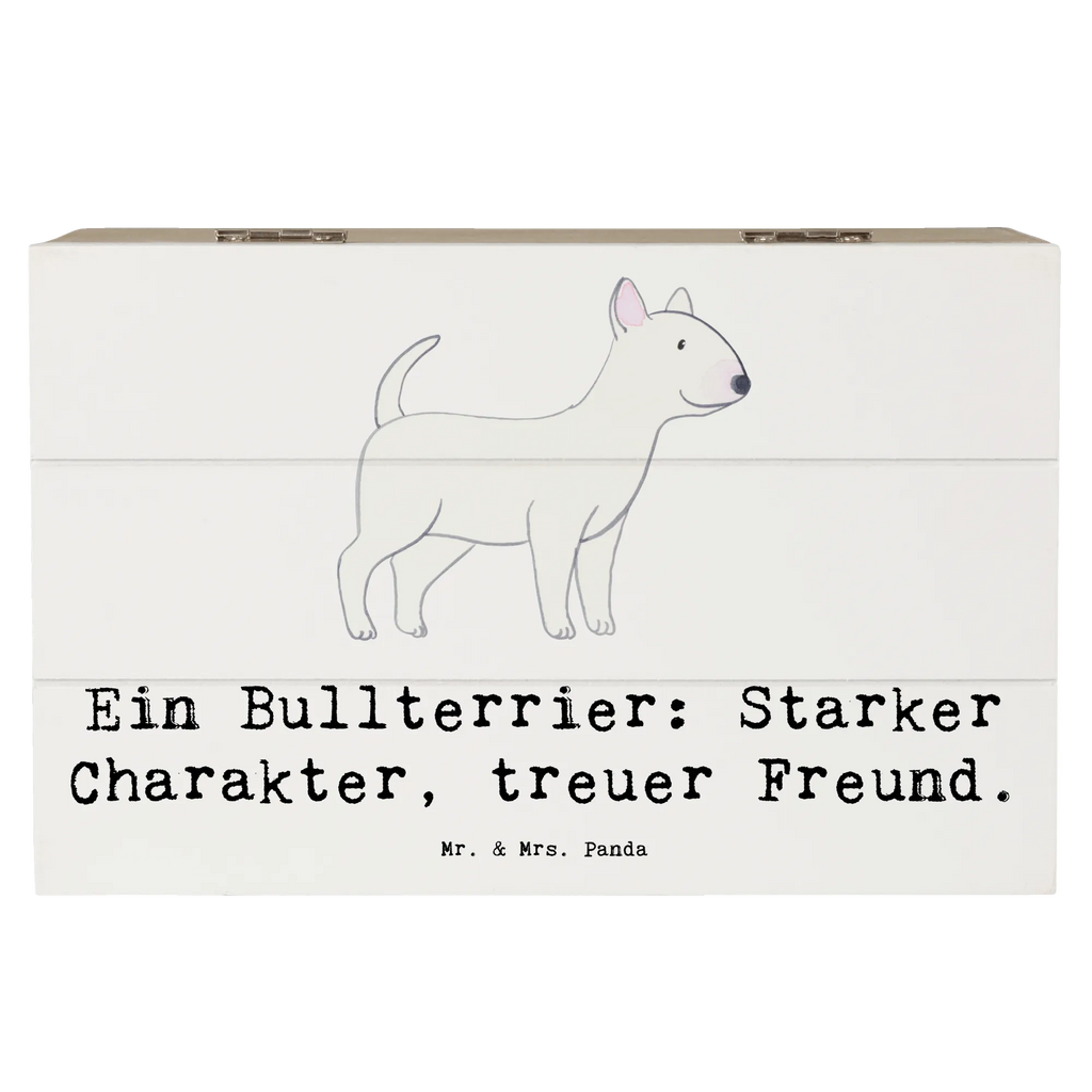 Wooden chest Ein Bullterrier: Starker Charakter, treuer Freund. Schatulle, Aufbewahrungsbox, Schatzkiste, Erinnerungsbox, Truhe, Erinnerungskiste, Dekokiste, Kiste, Holzkiste, Geschenkdose, Geschenkbox, XXL, Hund, Hunderasse, Rassehund, Hundebesitzer, Geschenk, Tierfreund, Schenken, Welpe