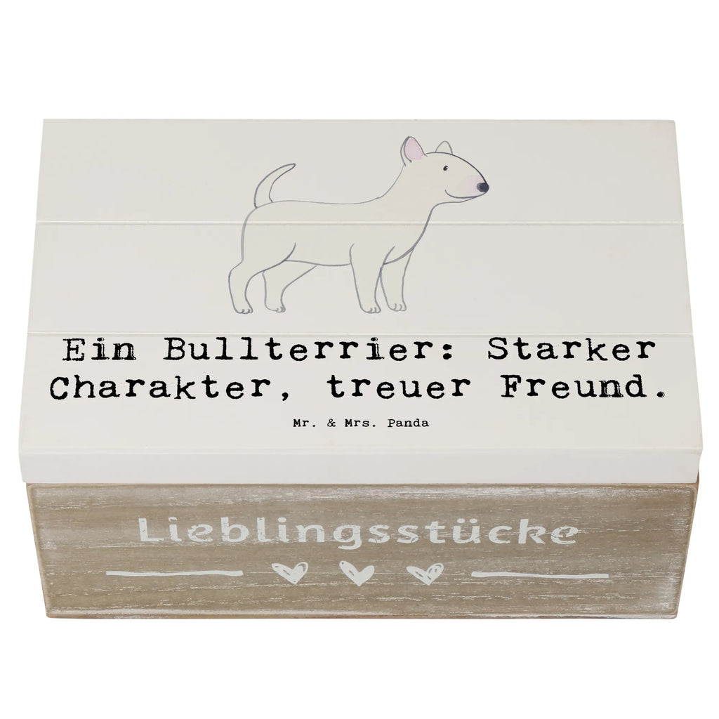 Wooden chest Ein Bullterrier: Starker Charakter, treuer Freund. Schatulle, Aufbewahrungsbox, Schatzkiste, Erinnerungsbox, Truhe, Erinnerungskiste, Dekokiste, Kiste, Holzkiste, Geschenkdose, Geschenkbox, XXL, Hund, Hunderasse, Rassehund, Hundebesitzer, Geschenk, Tierfreund, Schenken, Welpe