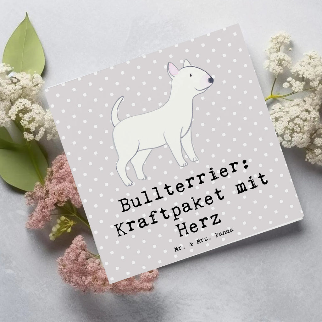 Deluxe Karte Bullterrier Kraftpaket Einladungskarte, Glückwunschkarte, Hochzeitskarte, Geburtstagskarte, Grußkarte, Hochwertige Klappkarte, Karte, Hochwertige Grußkarte, Klappkarte, Hund, Hunderasse, Rassehund, Hundebesitzer, Geschenk, Tierfreund, Schenken, Welpe